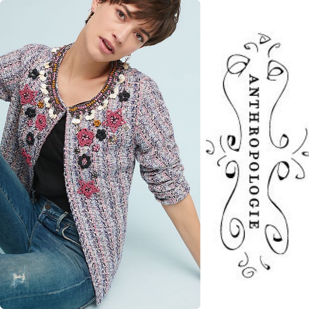 Anthropologie Summer Of Love Suzy Tweed Jacket